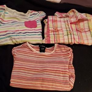 Girls Size 6 Long Sleeve T-shirts and Button Up